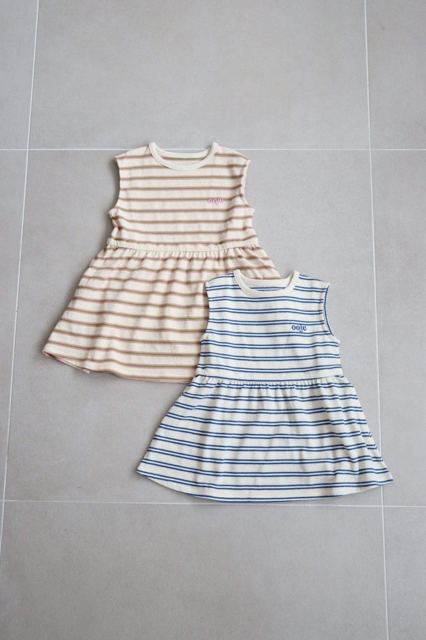 multi border dress_pink