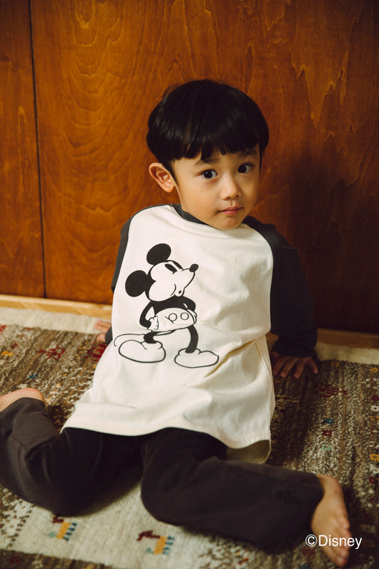 【disney collection】 raglan L/S T-shirts_charcoal