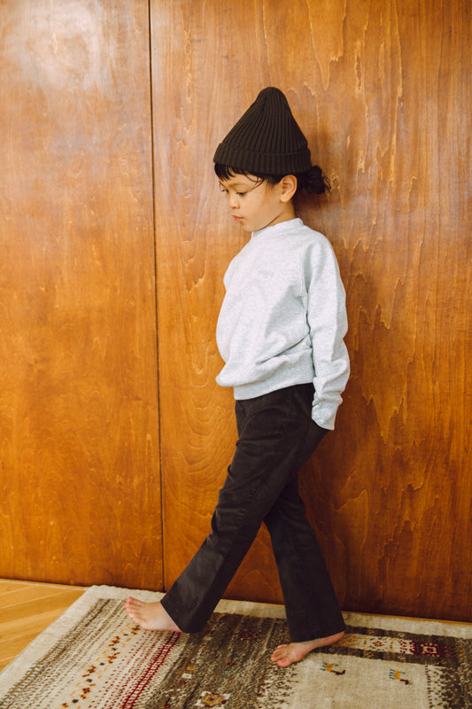 corduroy flare pants_charcoal