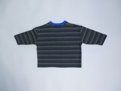 fleece border long t-shirts charcoal blue back