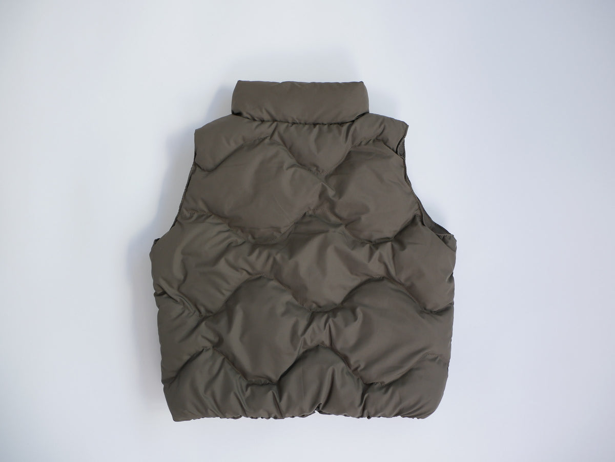 quilting padded vest charcoal back