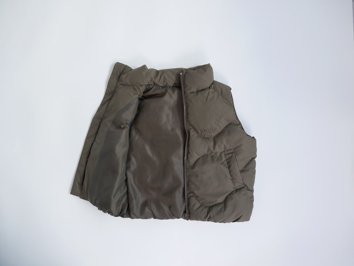 quilting padded vest charcoal inside
