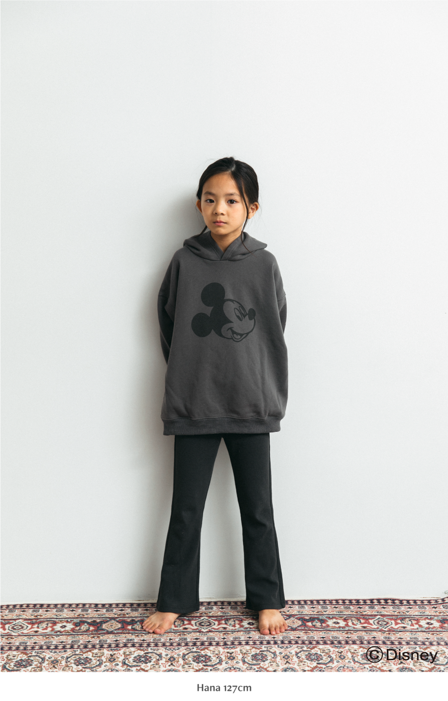 【disney collection】 Mickey sweat hoodie_charcoal