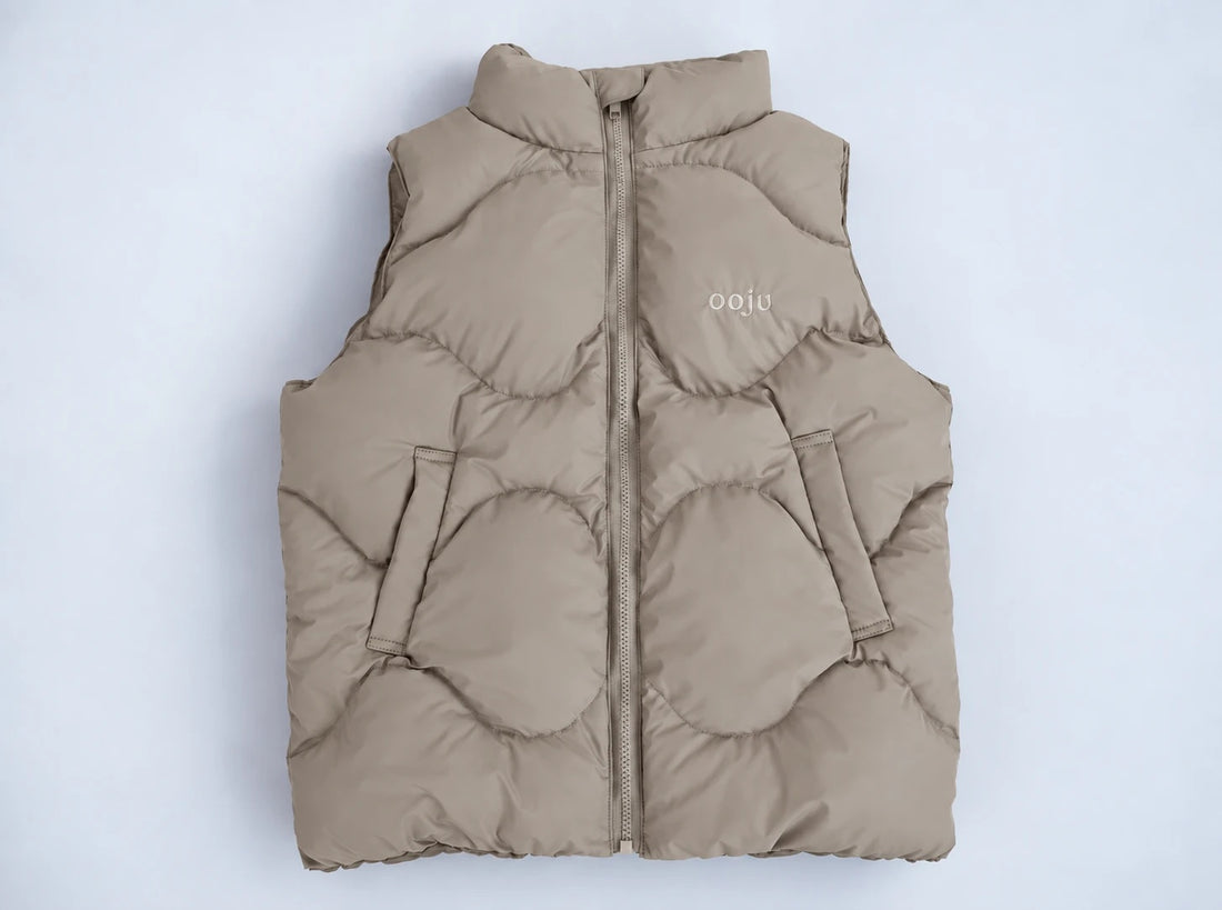 quilting padded vest greige