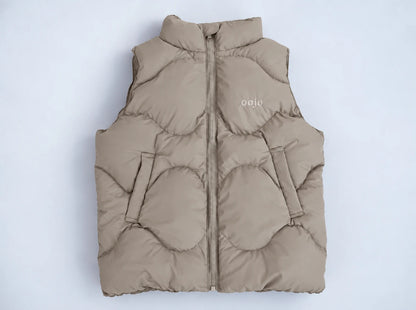 quilting padded vest greige