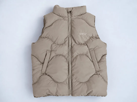 quilting padded vest greige