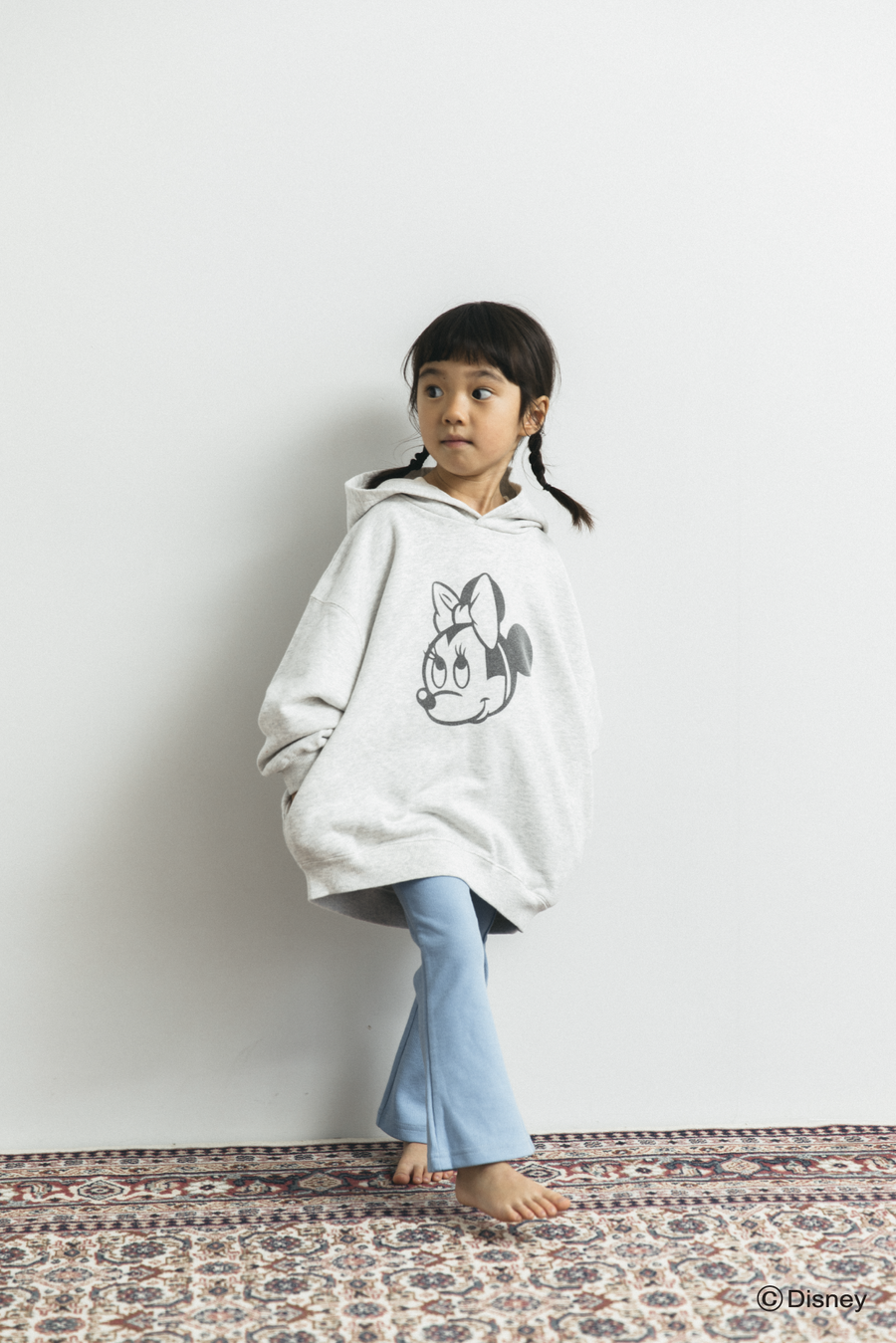 【disney collection】 Minnie sweat hoodie_oatmeal