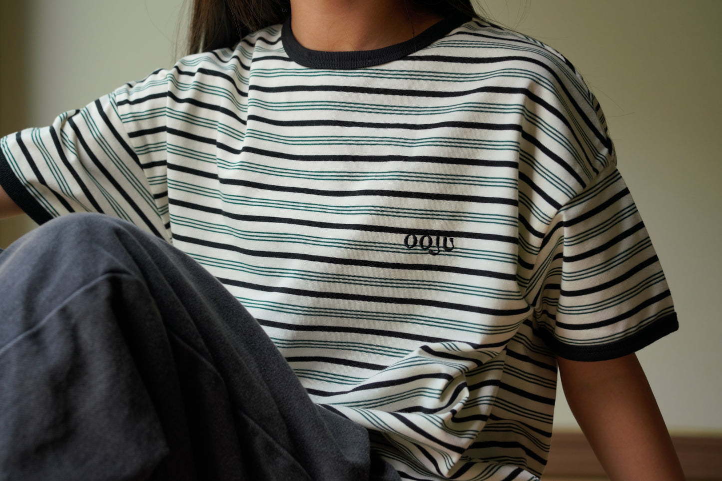 multi border ringer t-shirts