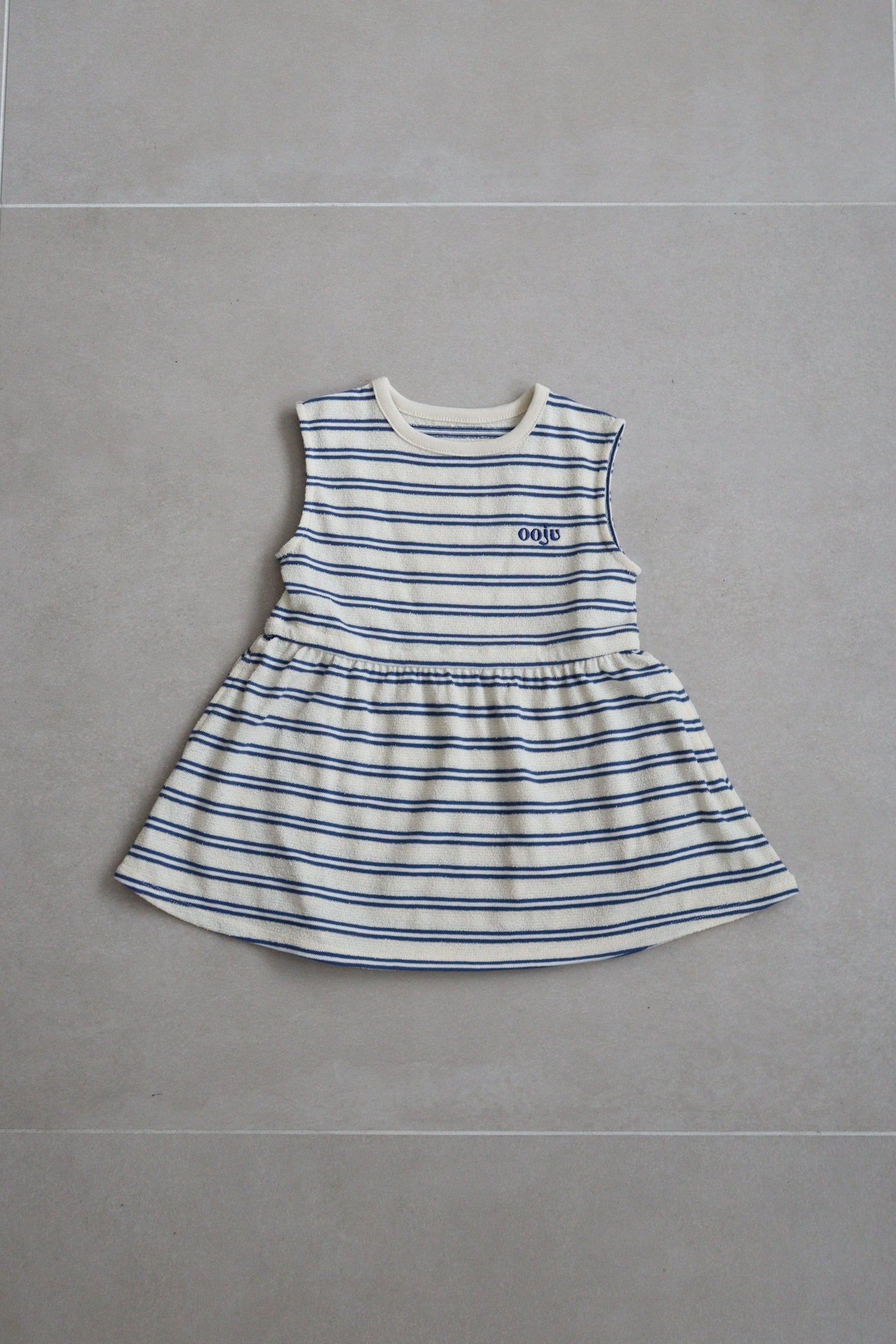 multi border dress_blue