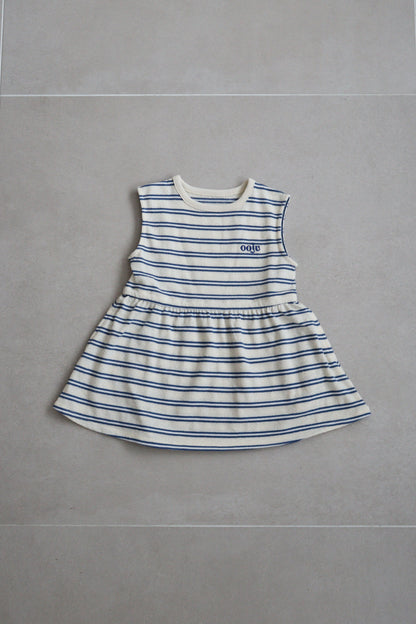 multi border dress_blue