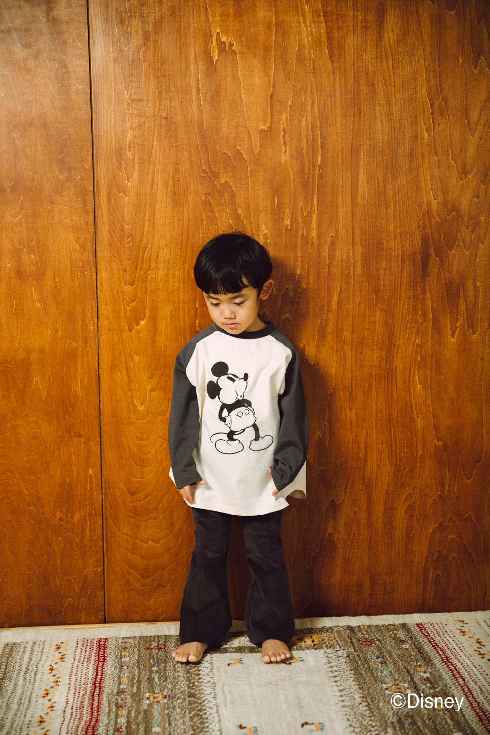 【disney collection】 raglan L/S T-shirts_charcoal
