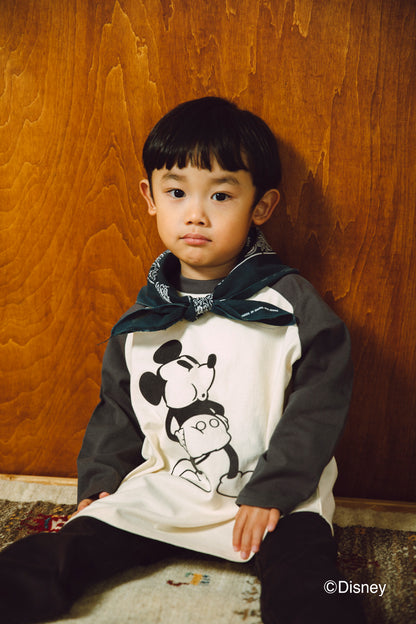 【disney collection】 raglan L/S T-shirts_charcoal