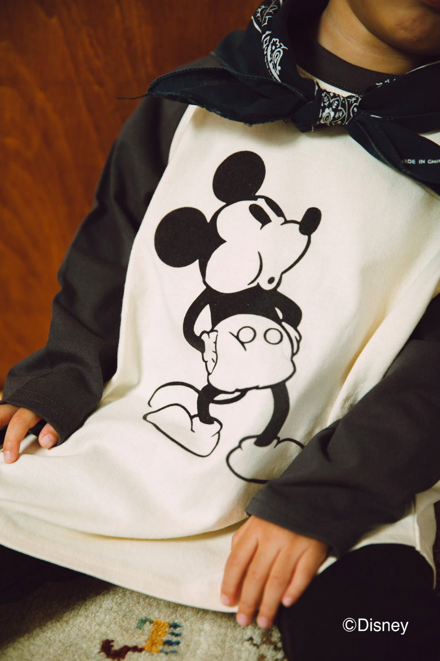 ≪Re-release≫【disney collection】 raglan L/S T-shirts_charcoal