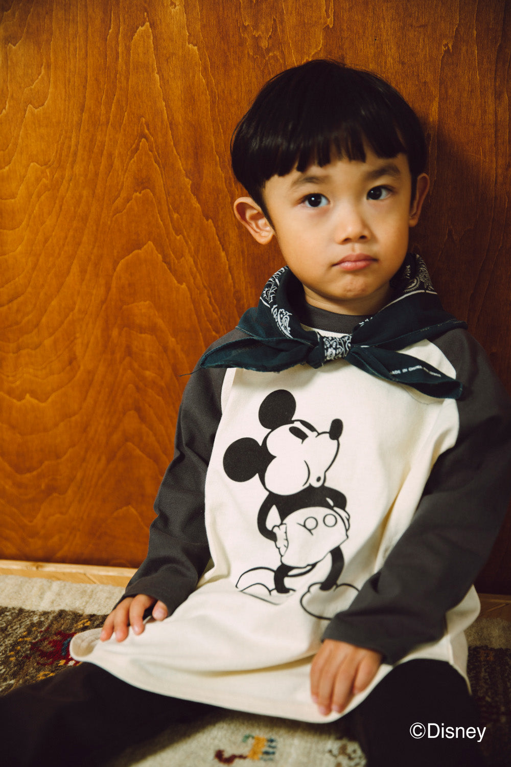 【disney collection】 raglan L/S T-shirts_charcoal