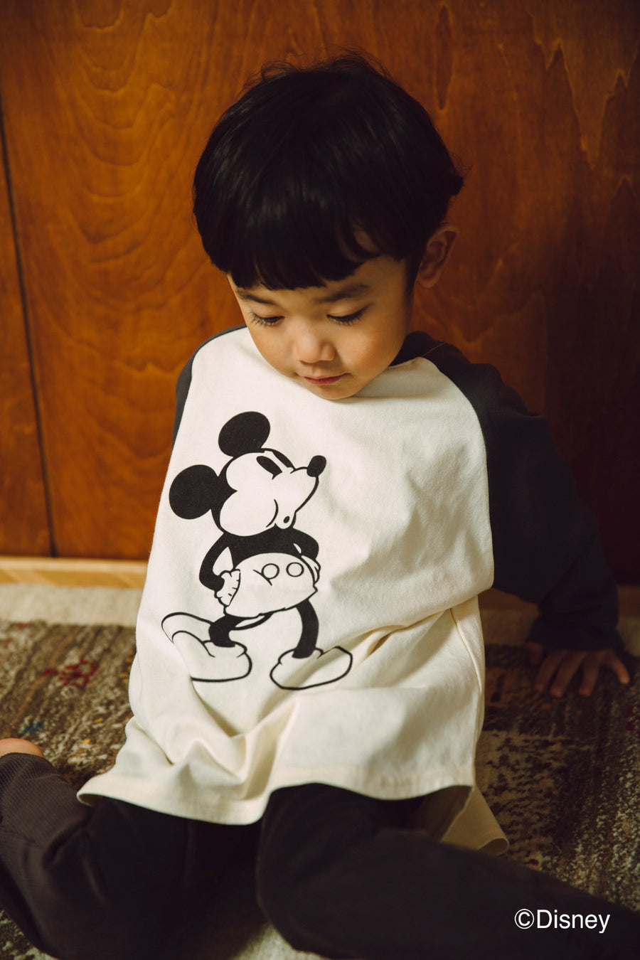 ≪Re-release≫【disney collection】 raglan L/S T-shirts_charcoal