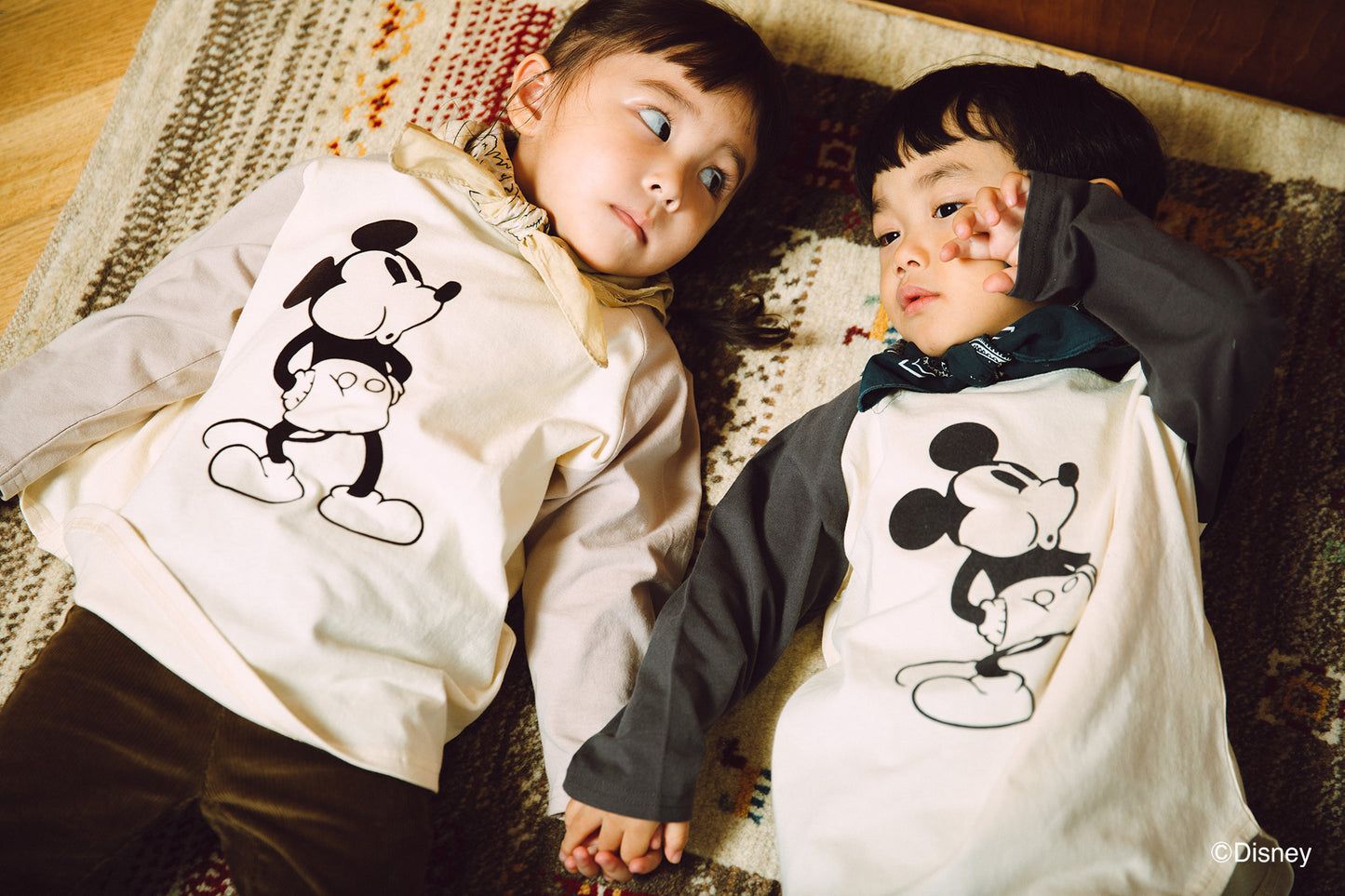 【disney collection】 raglan L/S T-shirts_beige