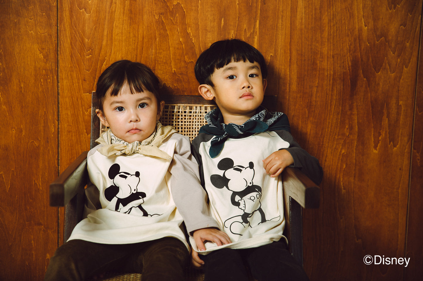 【disney collection】 raglan L/S T-shirts_beige