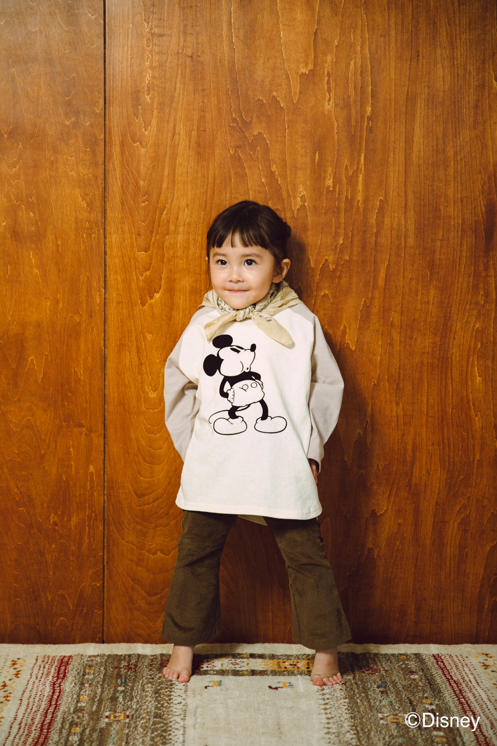 【disney collection】 raglan L/S T-shirts_beige