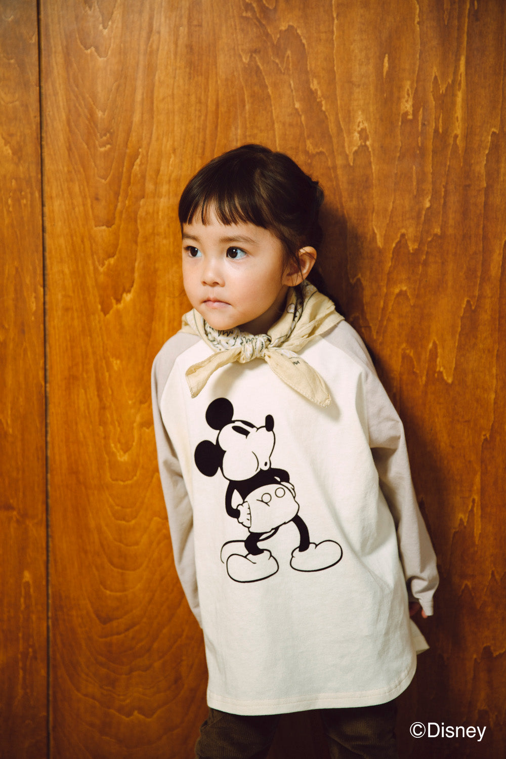【disney collection】 raglan L/S T-shirts_beige