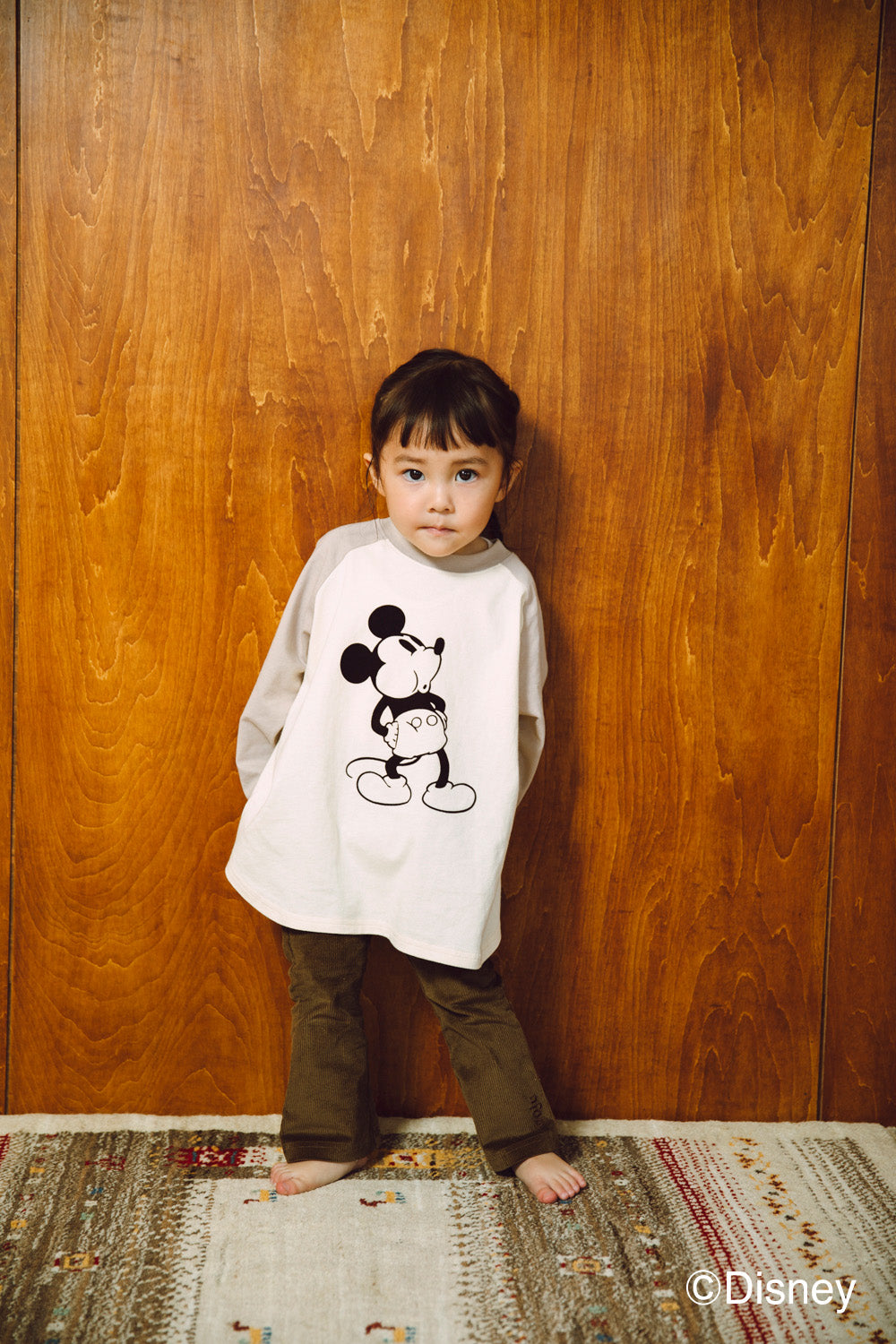 【disney collection】 raglan L/S T-shirts_beige