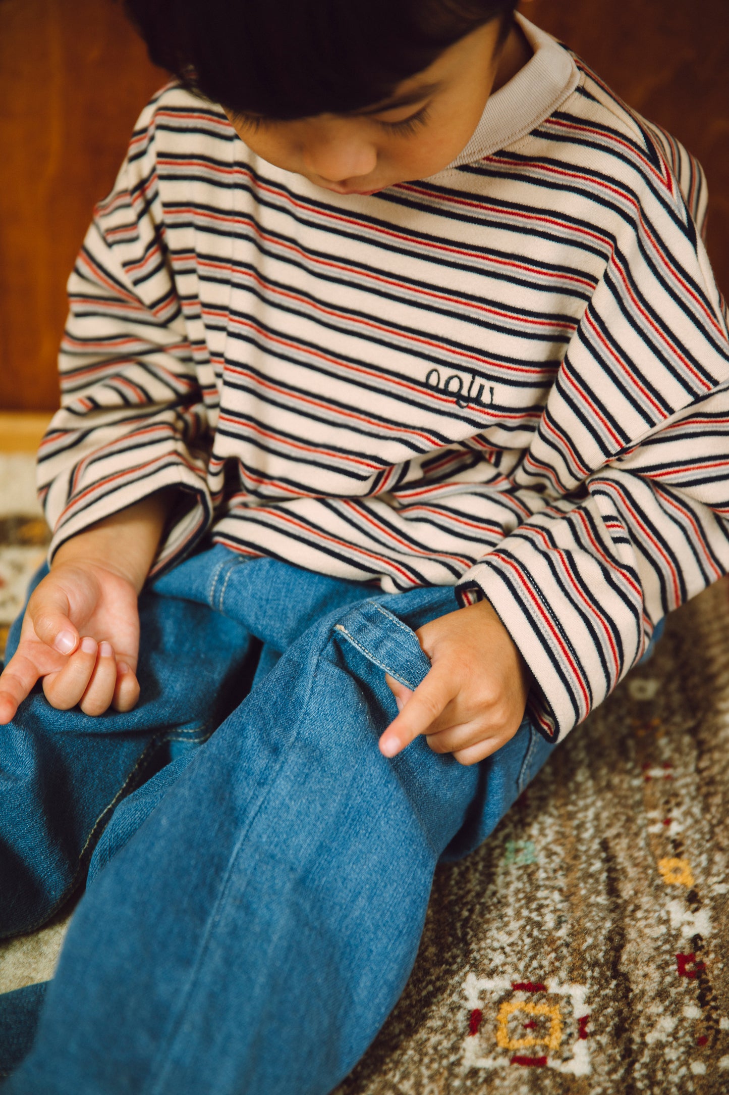 fleece border long t-shirts_ivory