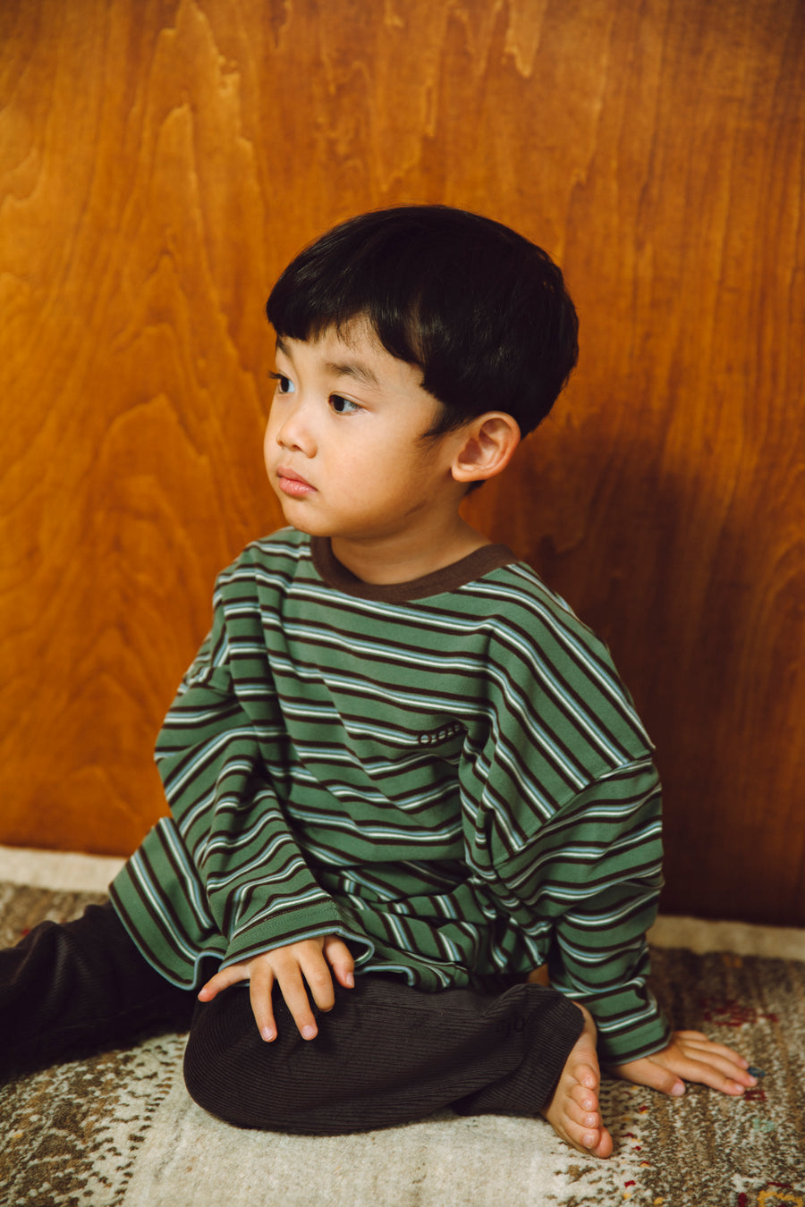 fleece border long t-shirts_green