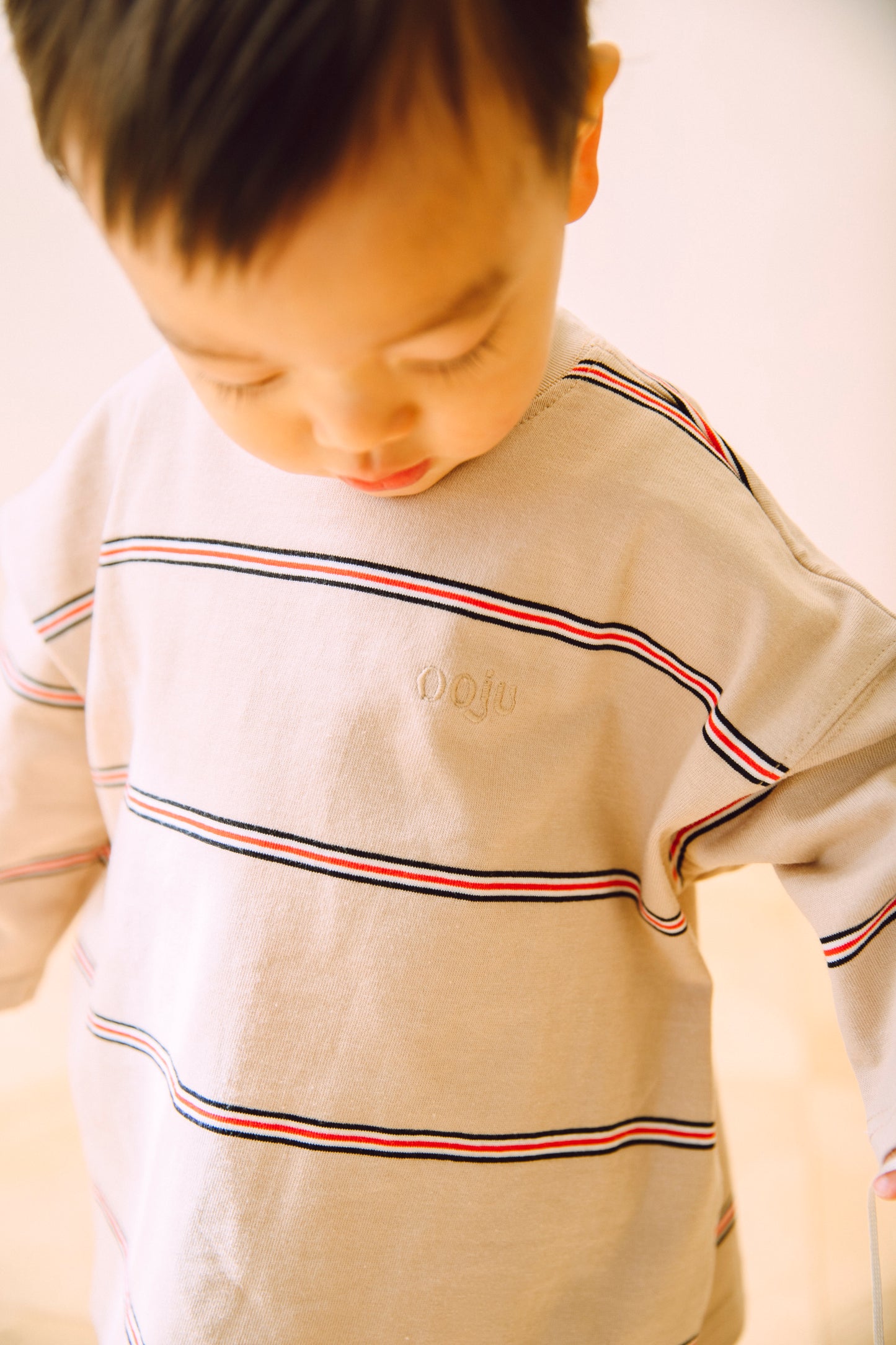 pencil border long T-shirts_beige