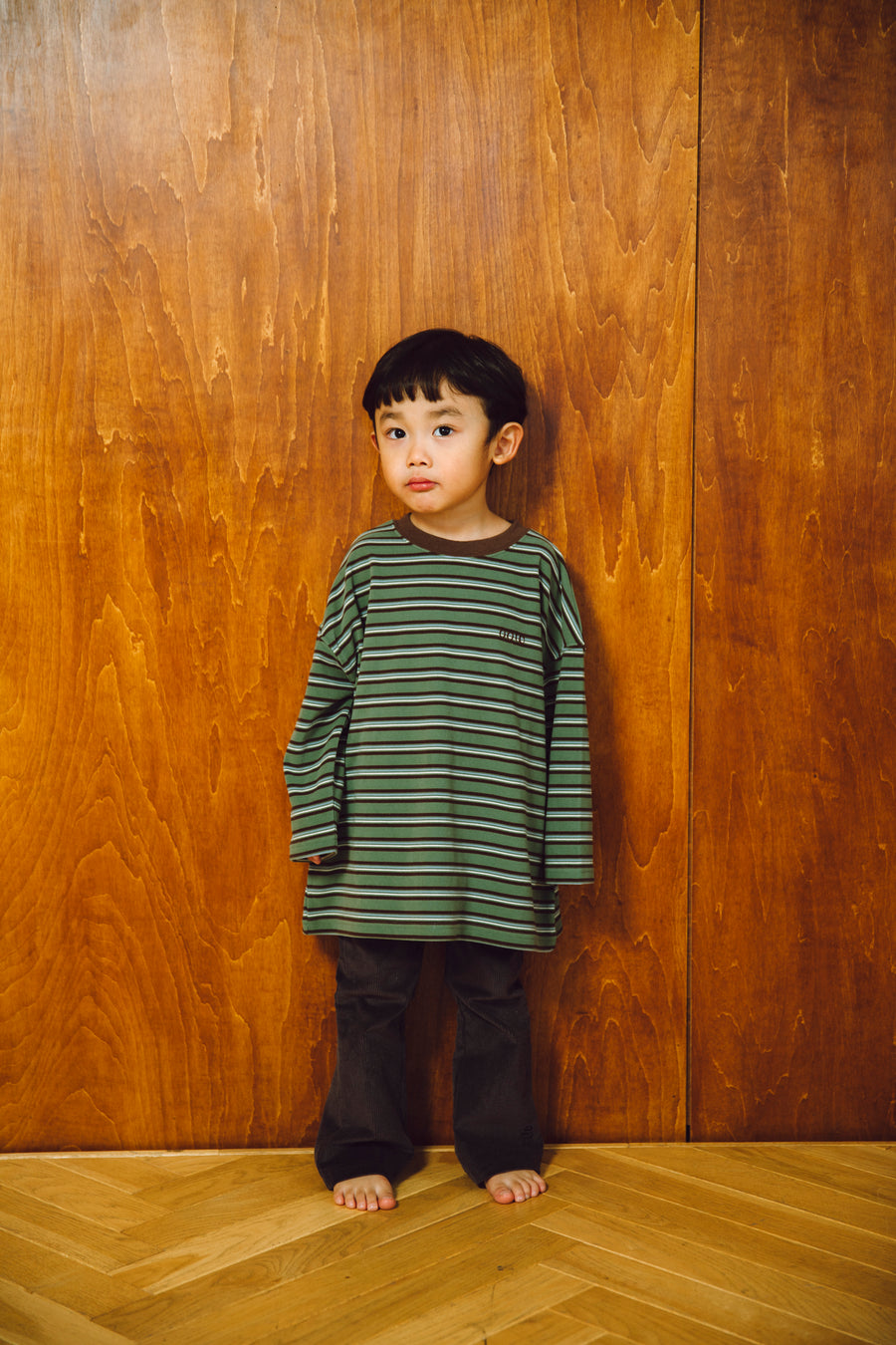 fleece border long t-shirts_green