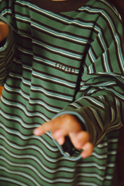 fleece border long t-shirts_green