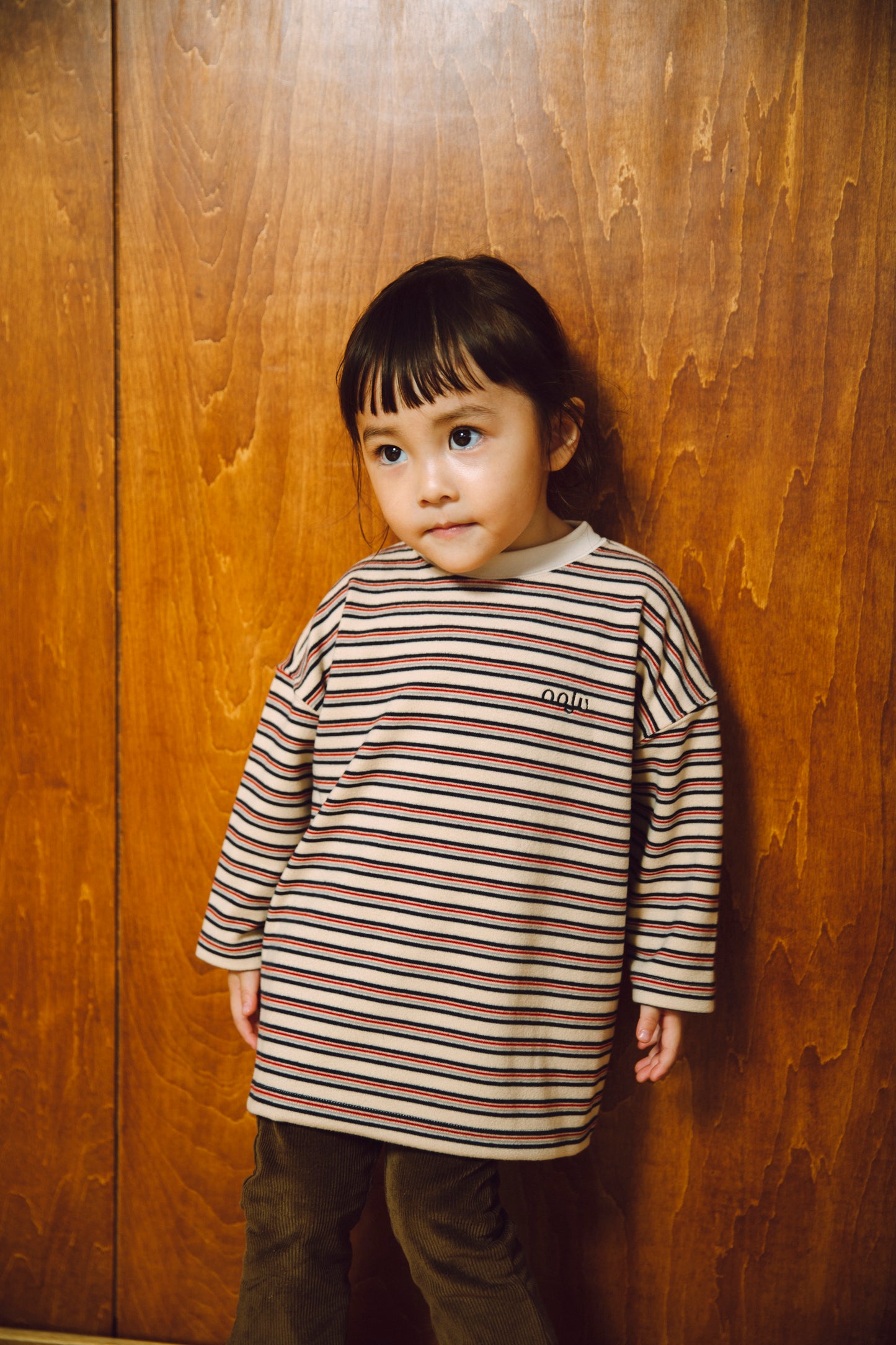 fleece border long t-shirts_ivory