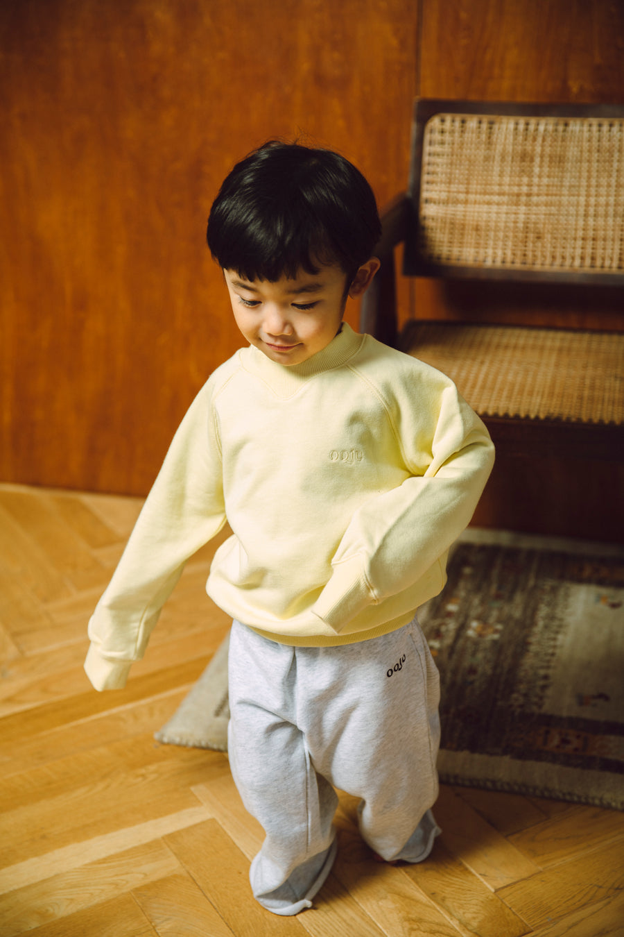 curved rib sweat shirts_yellow
