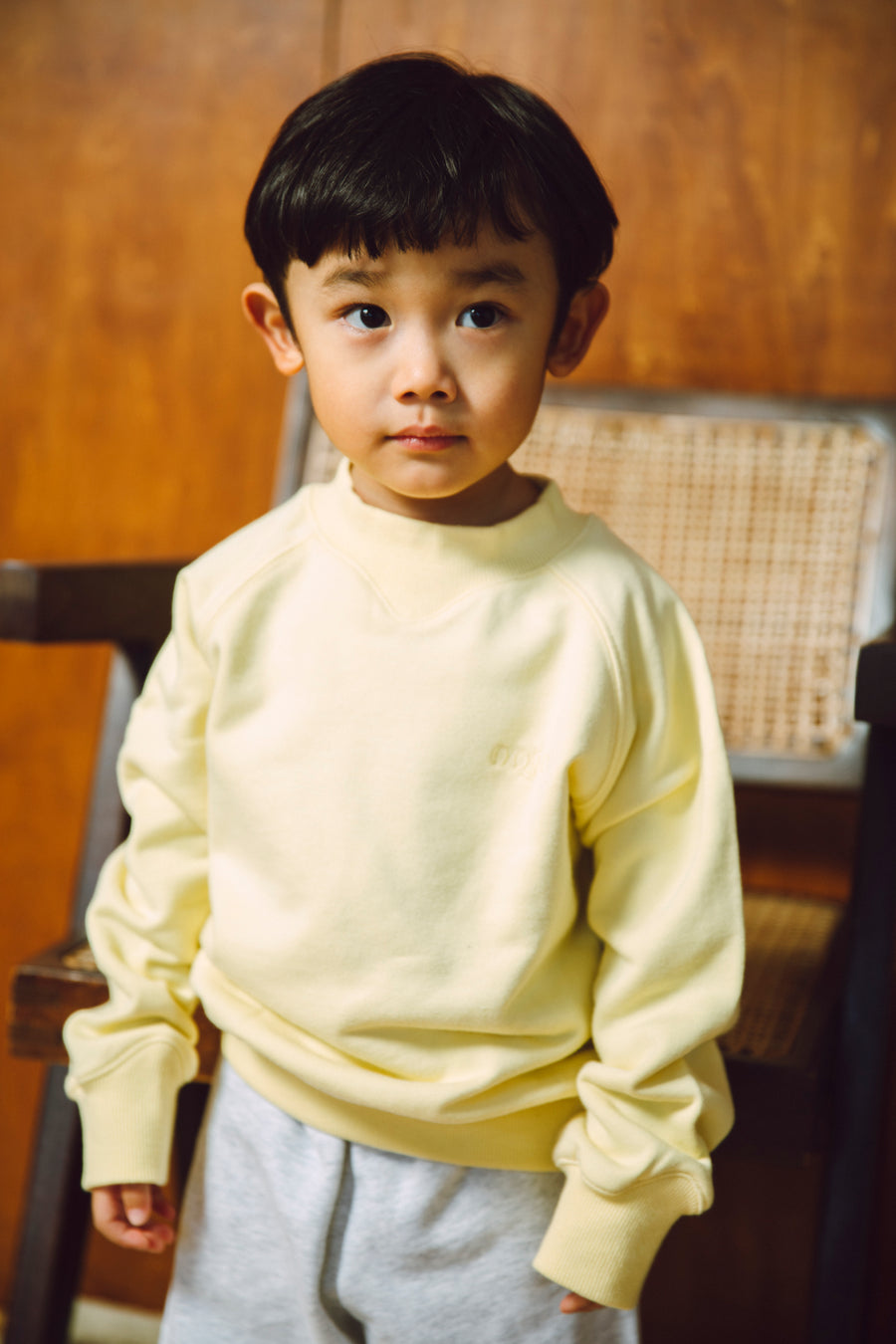 curved rib sweat shirts_yellow