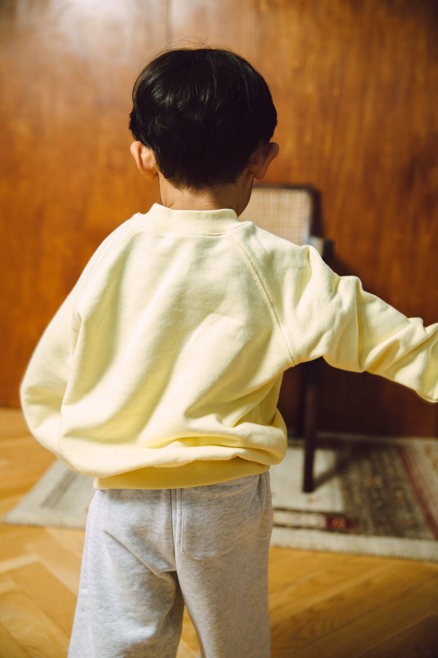 curved rib sweat shirts_yellow