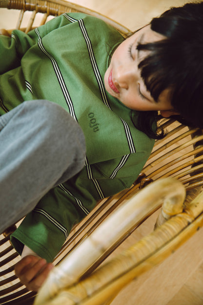 pencil border long T-shirts_green