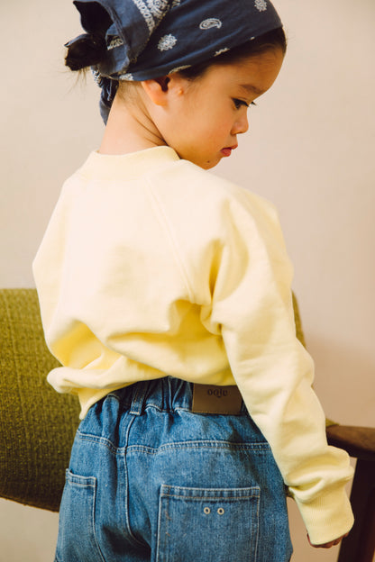 curved rib sweat shirts_yellow