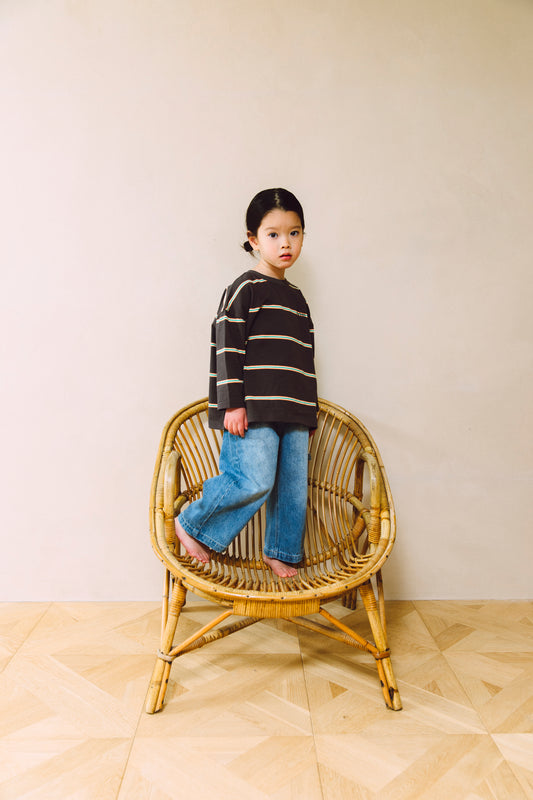 pencil border long T-shirts_charcoal