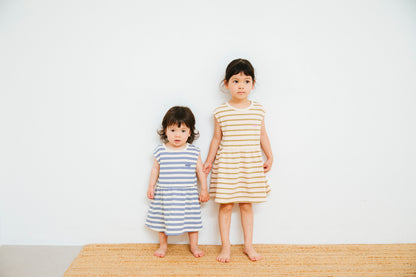 multi border dress_blue