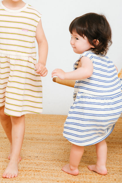 multi border dress_blue