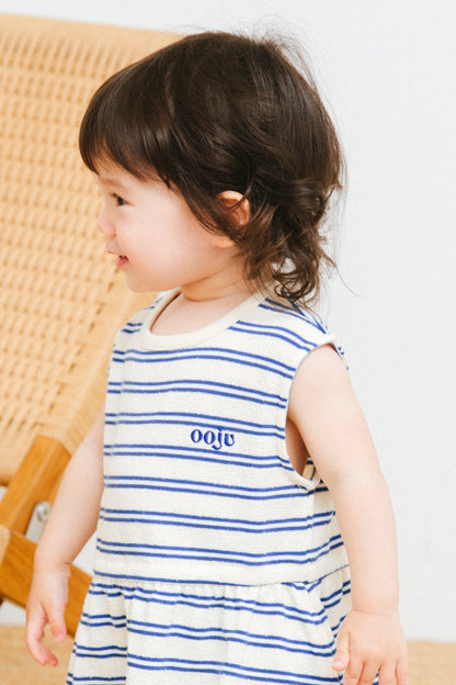 multi border dress_blue