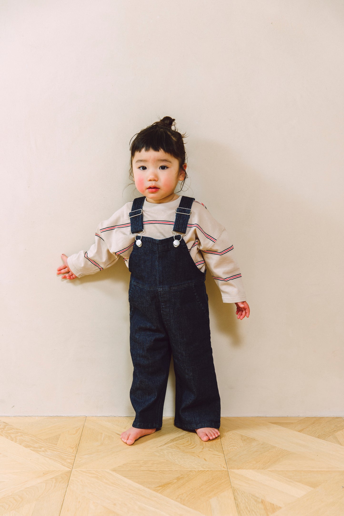 pencil border long T-shirts_beige