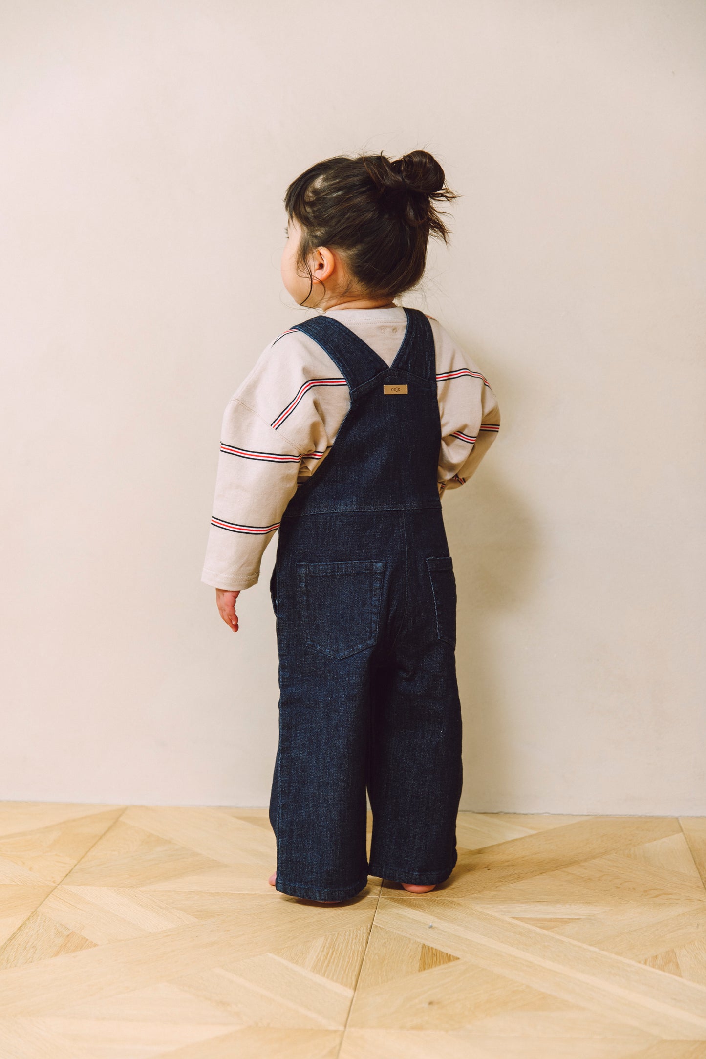 pencil border long T-shirts_beige