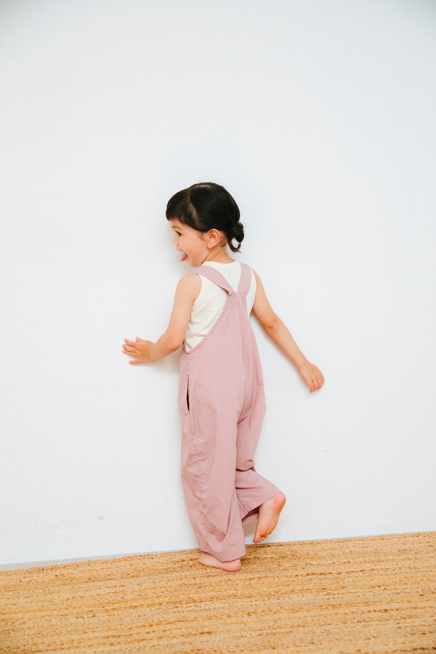 nylon salopette_pink