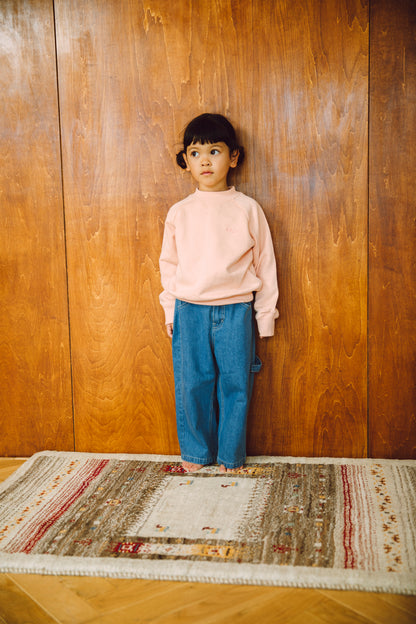 curved rib sweat shirts_peach