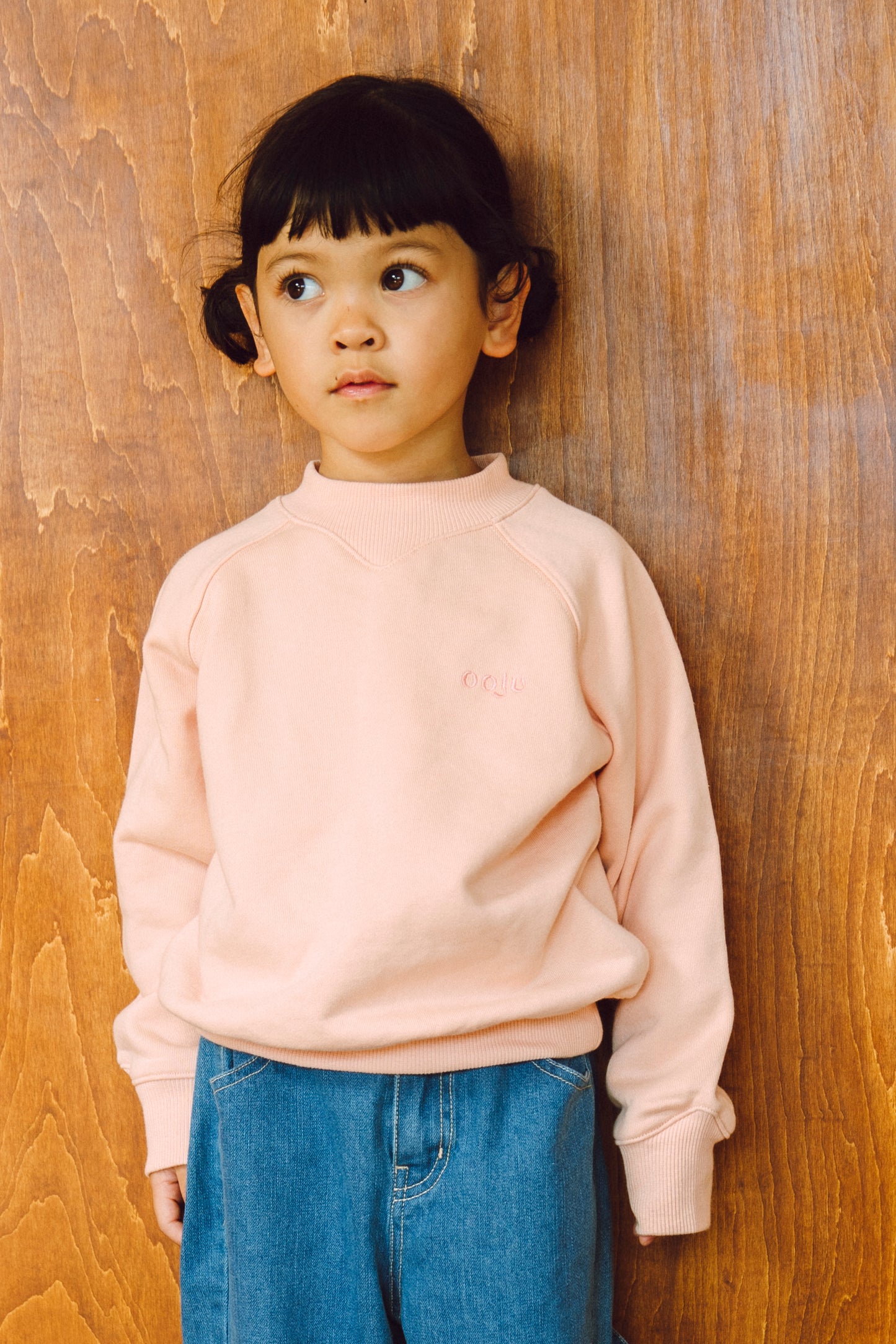 curved rib sweat shirts_peach
