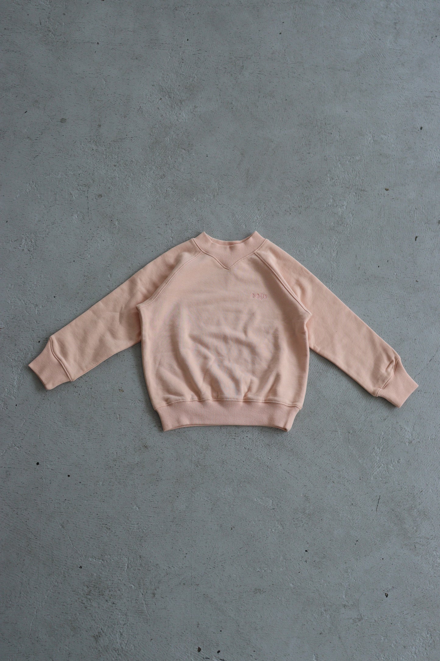 curved rib sweat shirts_peach