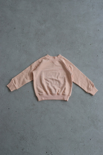 curved rib sweat shirts_peach