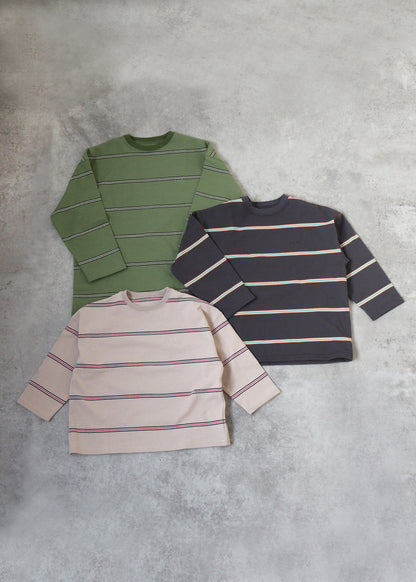 pencil border long T-shirts_beige