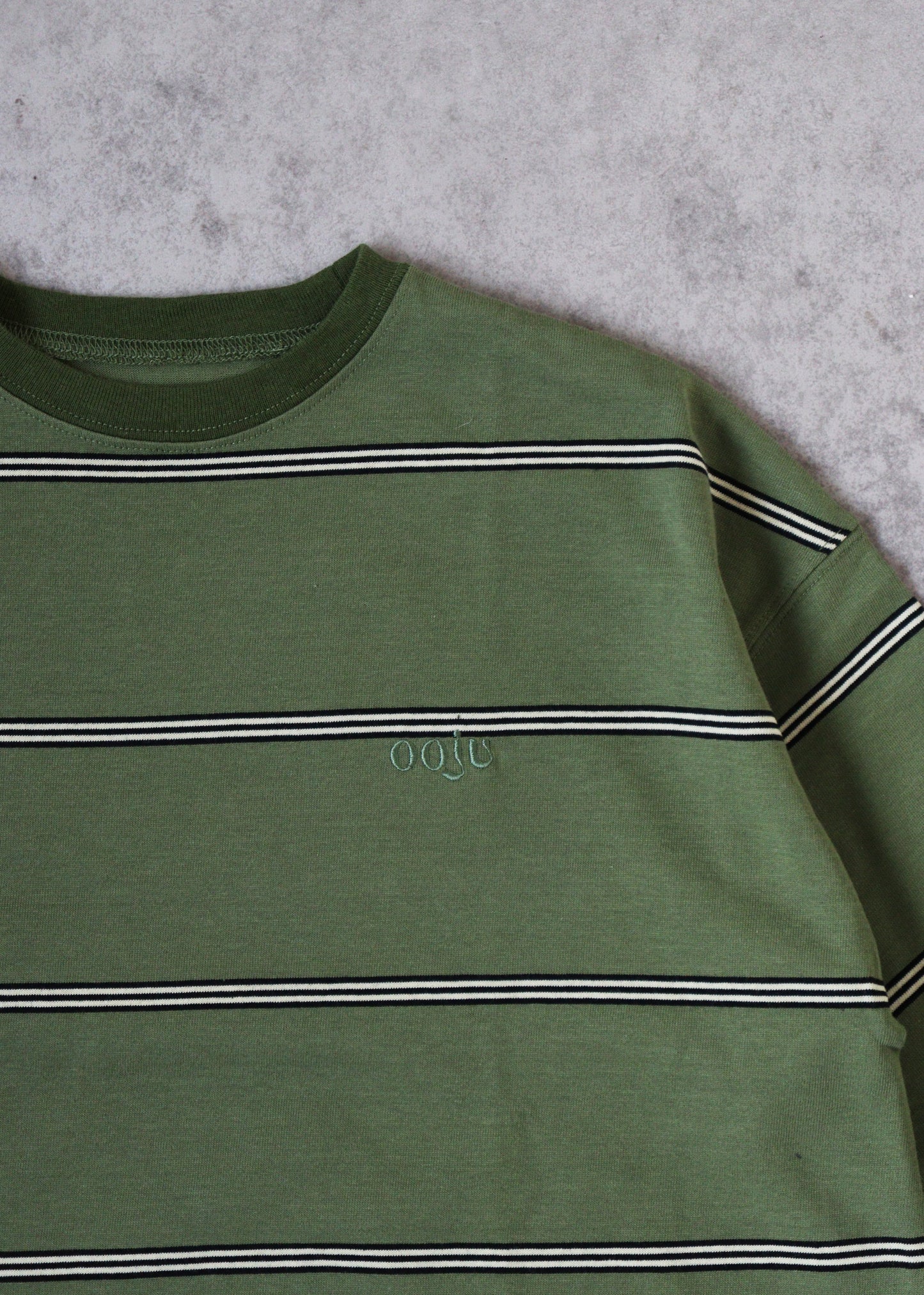 pencil border long T-shirts_green