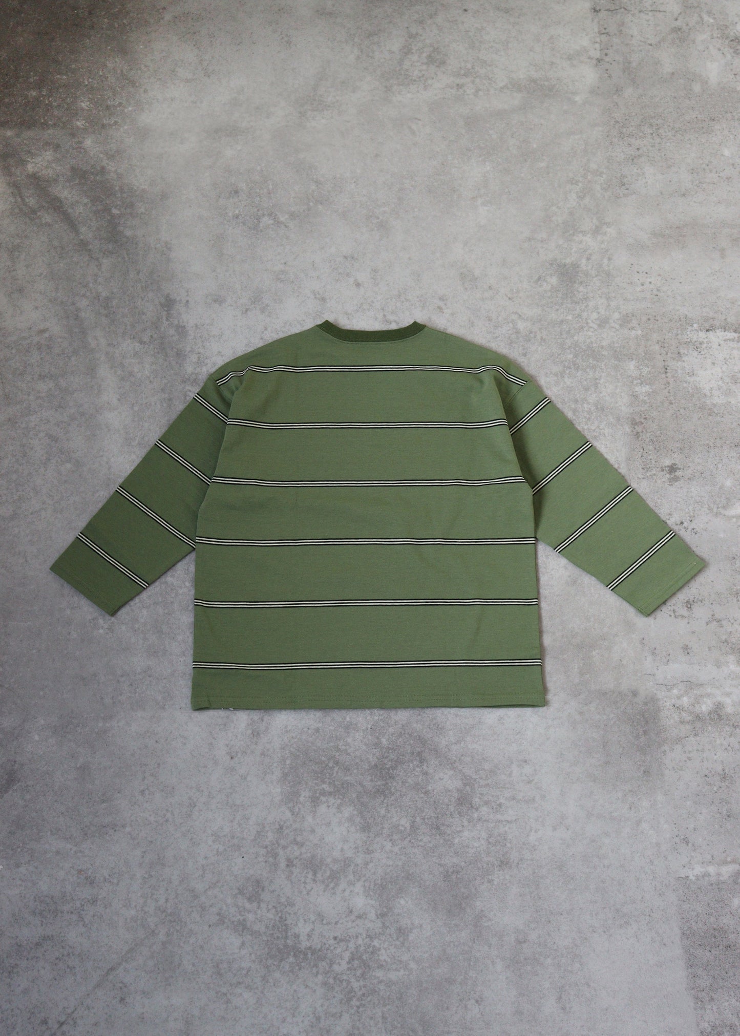 pencil border long T-shirts_green