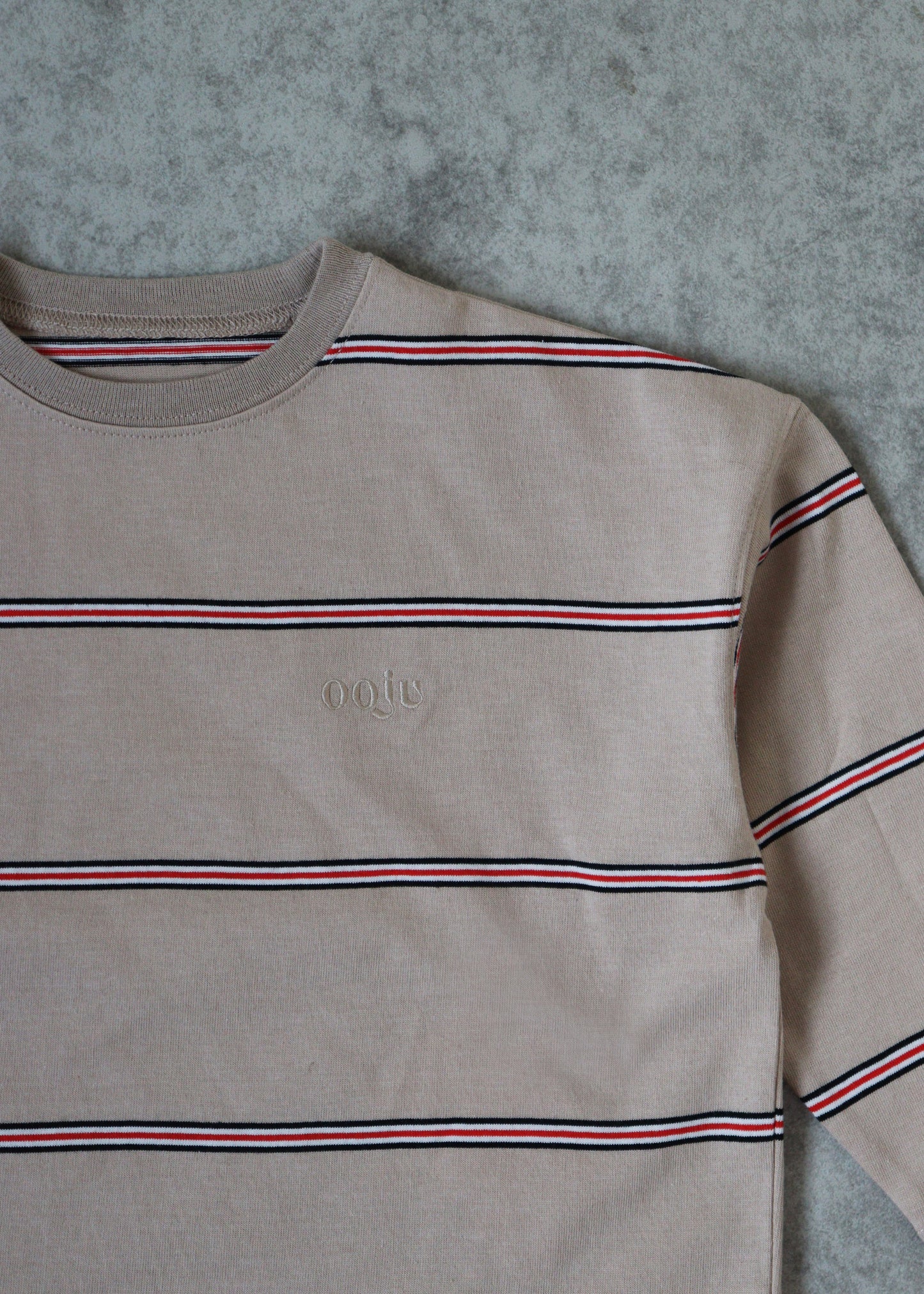 pencil border long T-shirts_beige